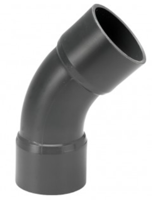 PVC-U Druk bocht 45gr