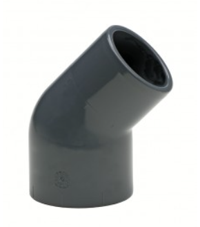 PVC-U verloop knie 45gr