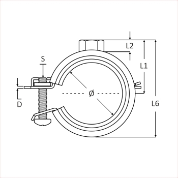 Beugel 15-19mm M8 (EPDM inlage, elect. verz.) (VP=50) detail 2