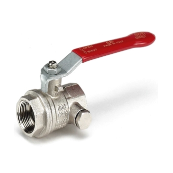 RU278102000 Raminex Kogelkraan + Aft. Vernikkeld 1/2"" (2x bi.dr.) (messing, rood)